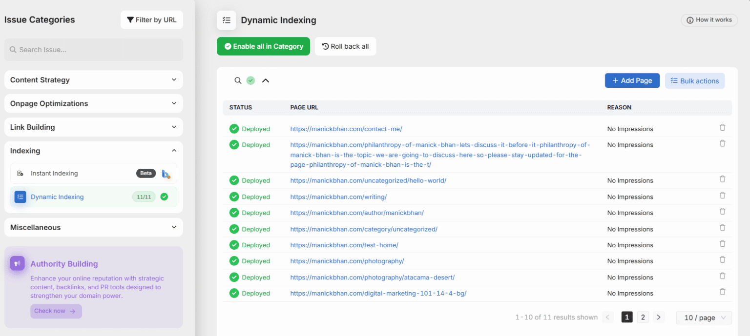 how to index pages on google