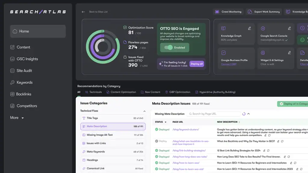 Search Atlas Dashboard
