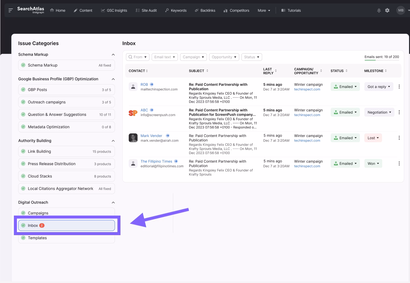 Enter your target keywords and the page URL for your audit