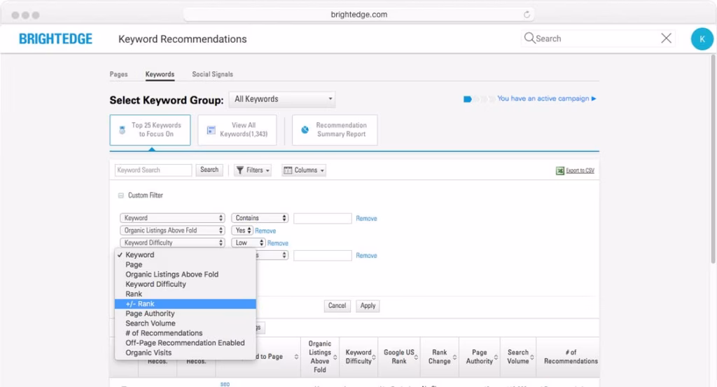Via BrightEdge brightedge keyword research