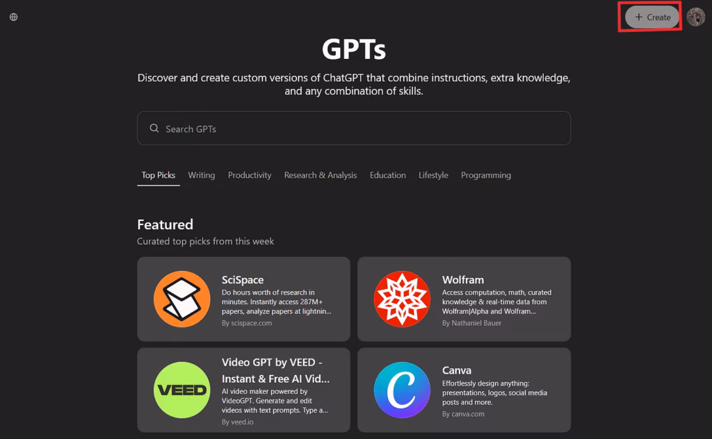 Via Medium ChatGPTs custom GPTs