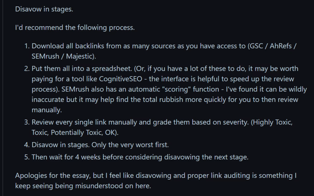 Via Reddit cognitiveseo reddit coment 1