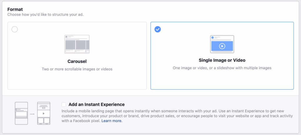 Via G2 facebook ads formats via g2