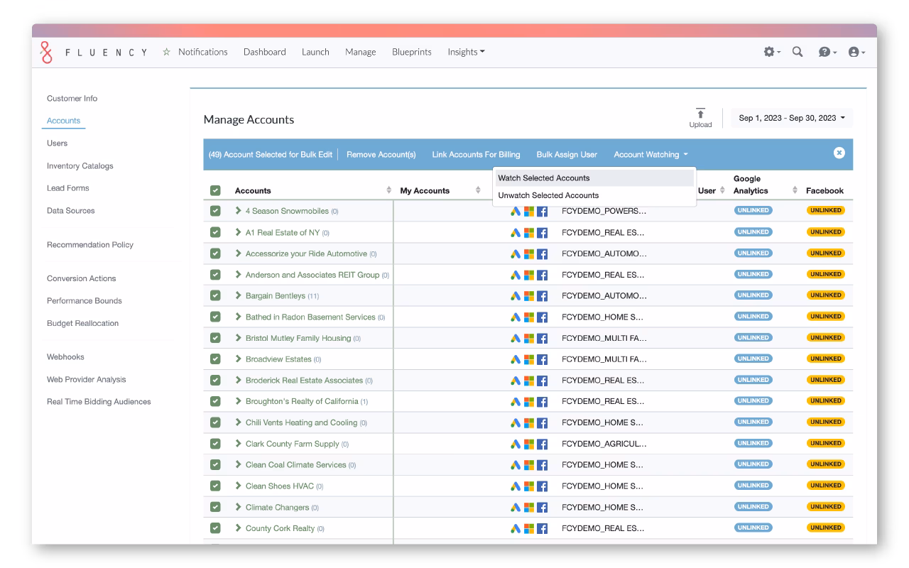 Via Fluency fluency dashboard
