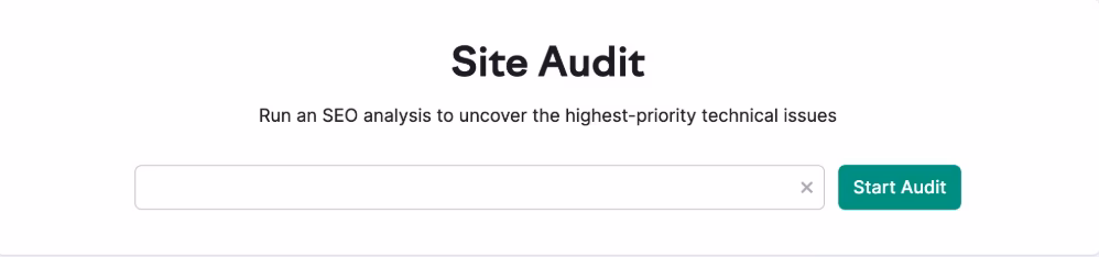 Via Semrush Navigating to Semrush site audit tool