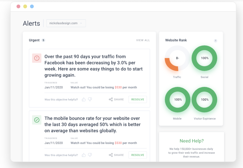 Via Diib Diib tool alerts