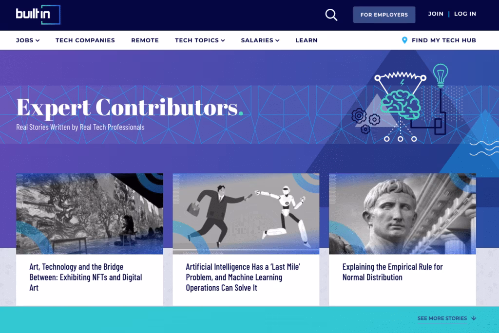 Screenshot from Expert Contributors Section of Builtin.com August 2022 Screenshot from Expert Contributors Section of Builtin.com August 2022