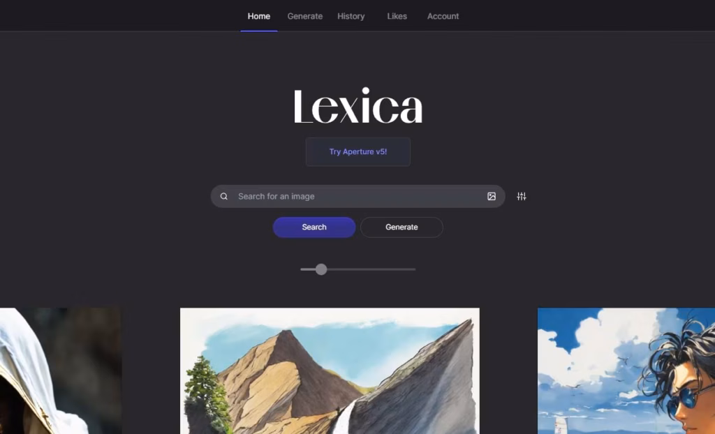 Via Lexica Art lexica ai main screen
