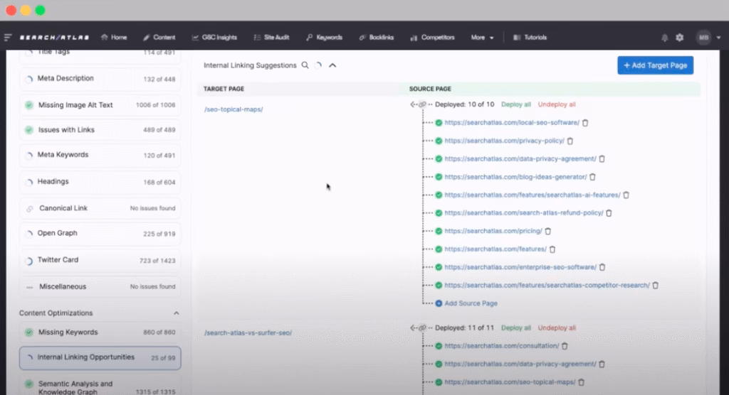 Use OTTO to find target pages and see recommended internal links to those pages. OTTO SEO Internal Link Opportunities