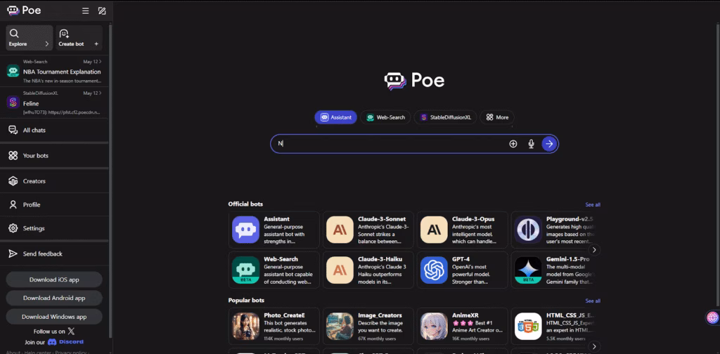 Via Poe poe dashboard