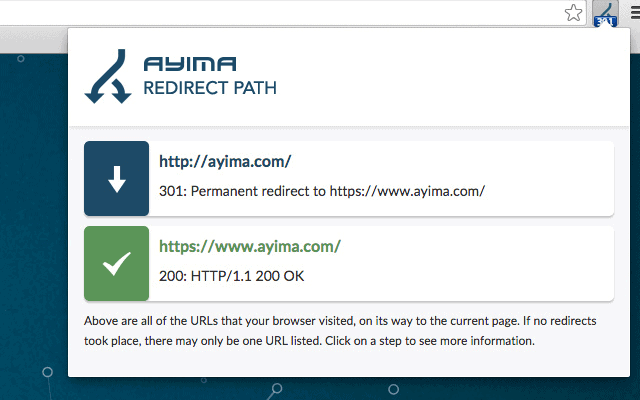 via Chrome Web Store redirect path ayima extension