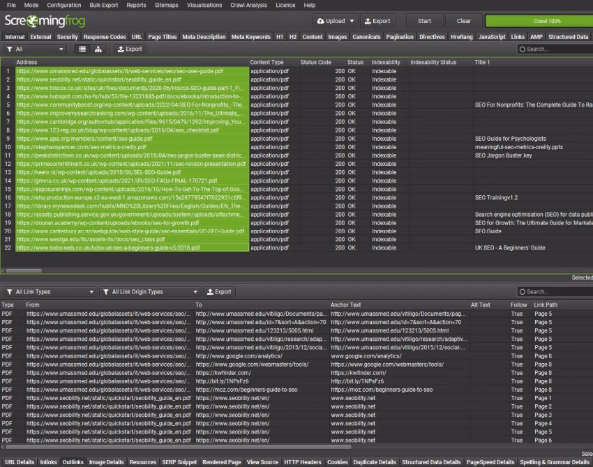 Via Screaming Frog Screaming Frog SEO Spider Parse Product Example