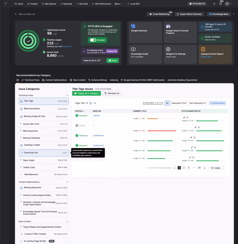 otto seo screenshot