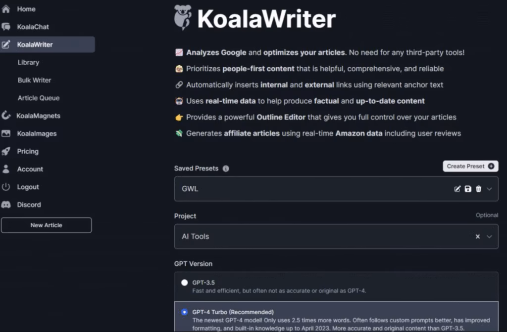 Via Koala AI koala ai writer dashboard