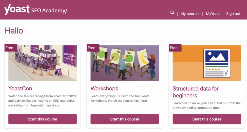 Via Yoast Online SEO training - Yoast SEO