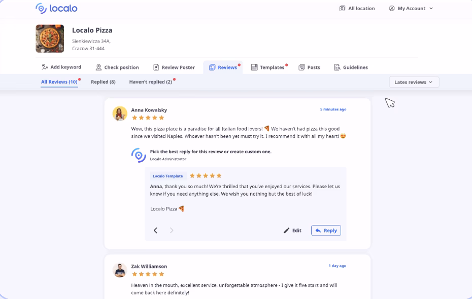 Via Localo Localo Review Manager tool