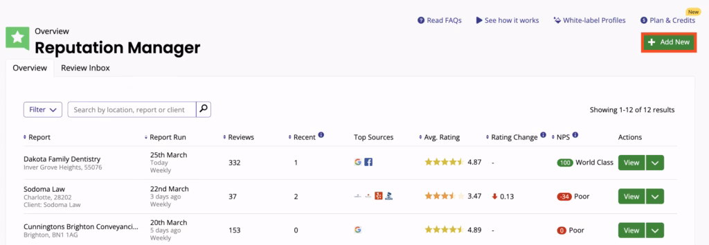 Via BrightLocal Reputation Management brightlocal tool