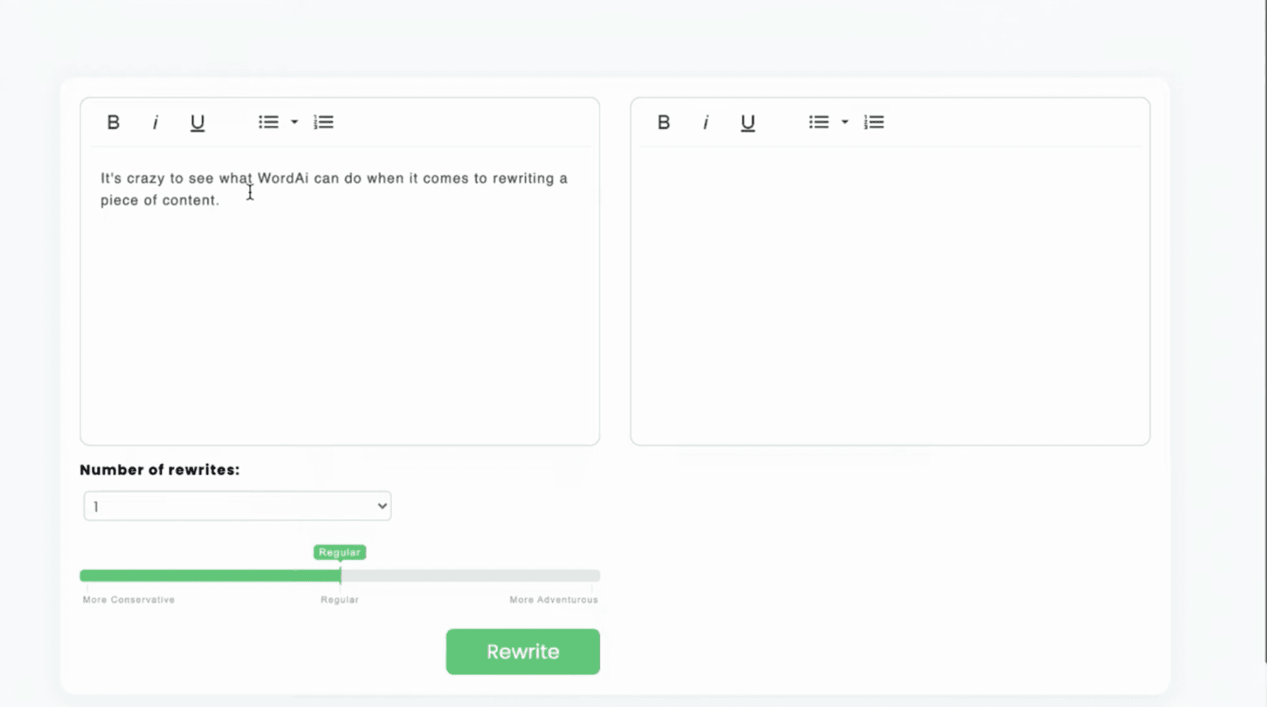 Advanced SEO software interface showcasing keyword research and content rewriting tools.