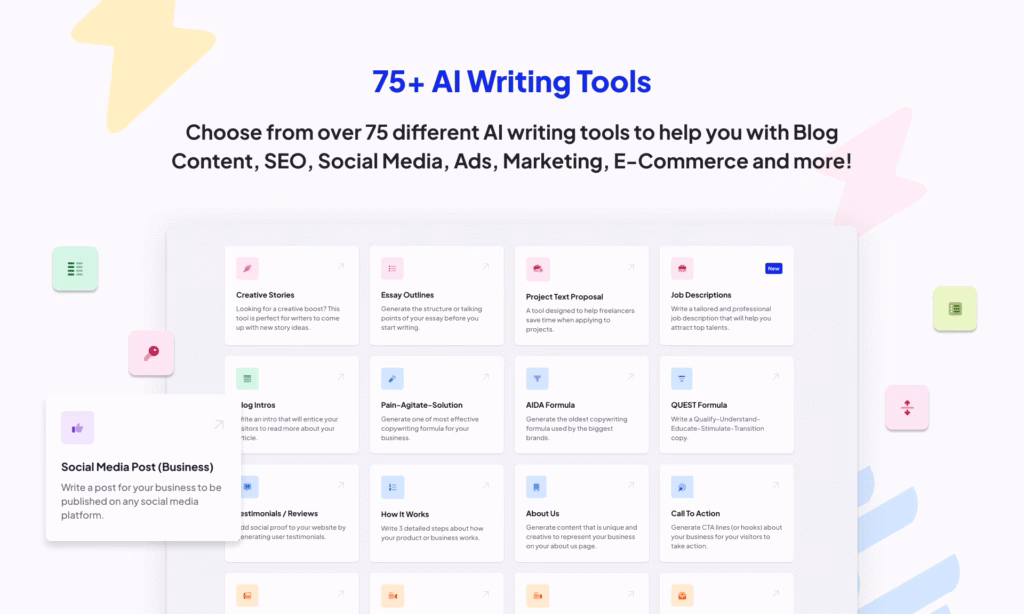Via Semrush semrush 75+ writing tools