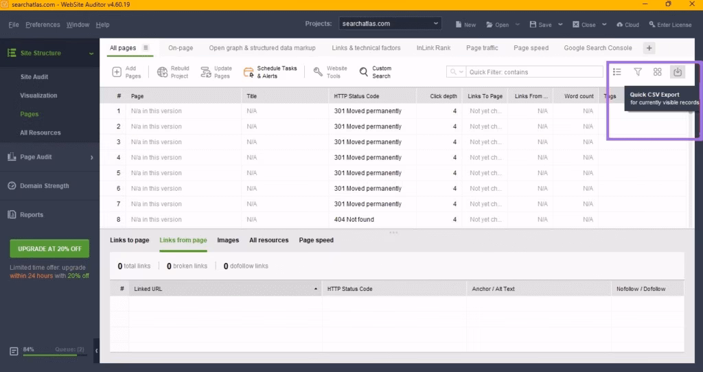 Via SEO PowerSuite seo powersuite WebSite Auditor migration 3