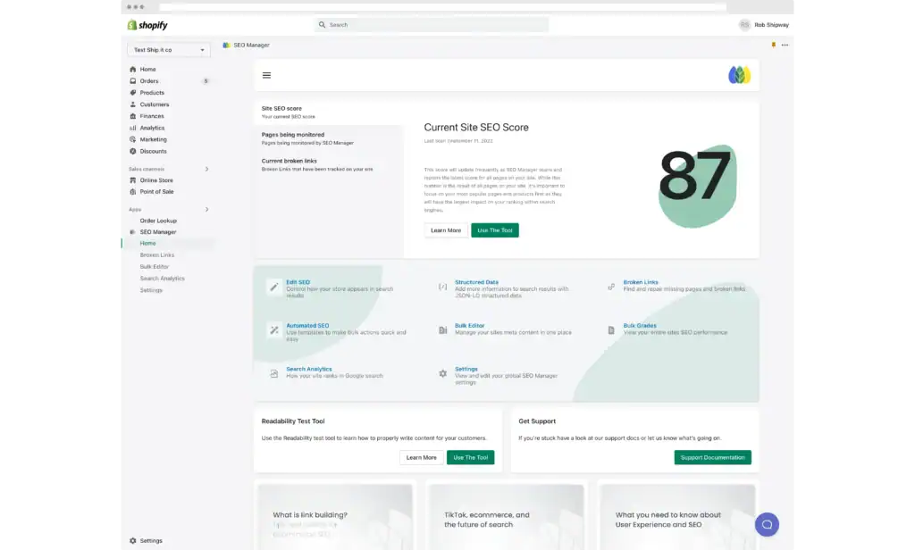 via venntov SEO Manager app by venntov