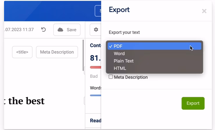 via SISTRIX sistrix export content