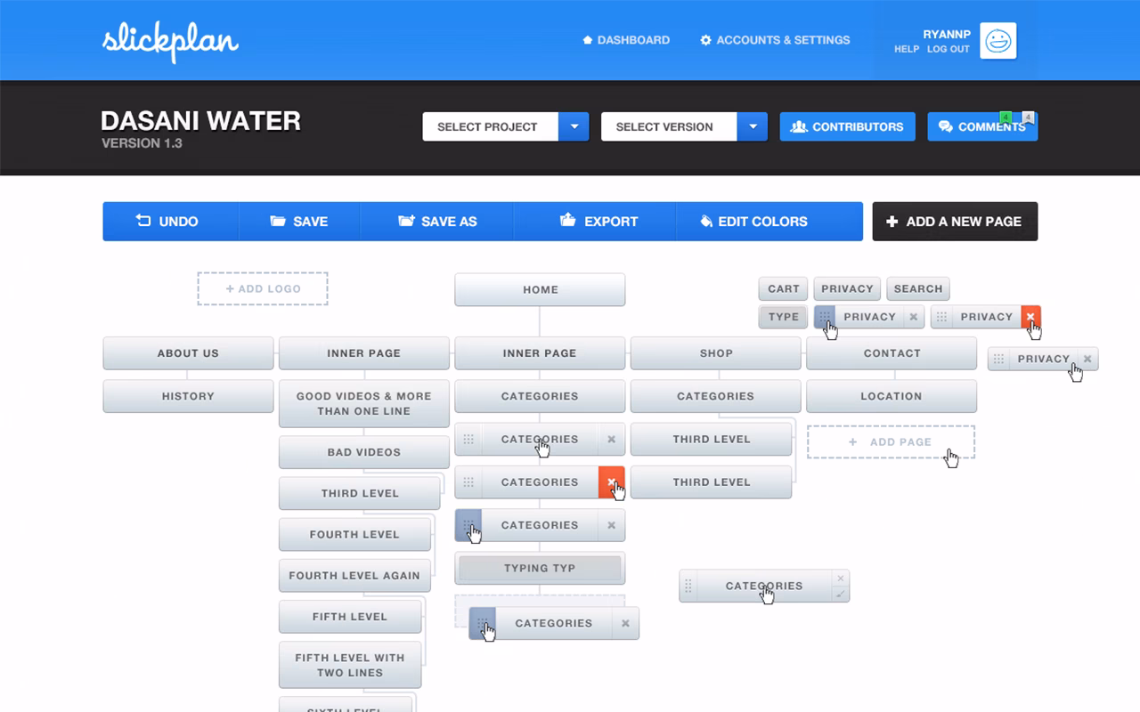 Via Slickplan slickplan main dashboard