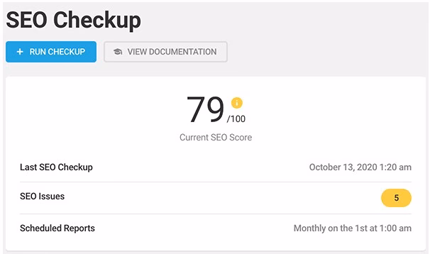 Via Smart Crawl Smart Crawl SEO Checkup