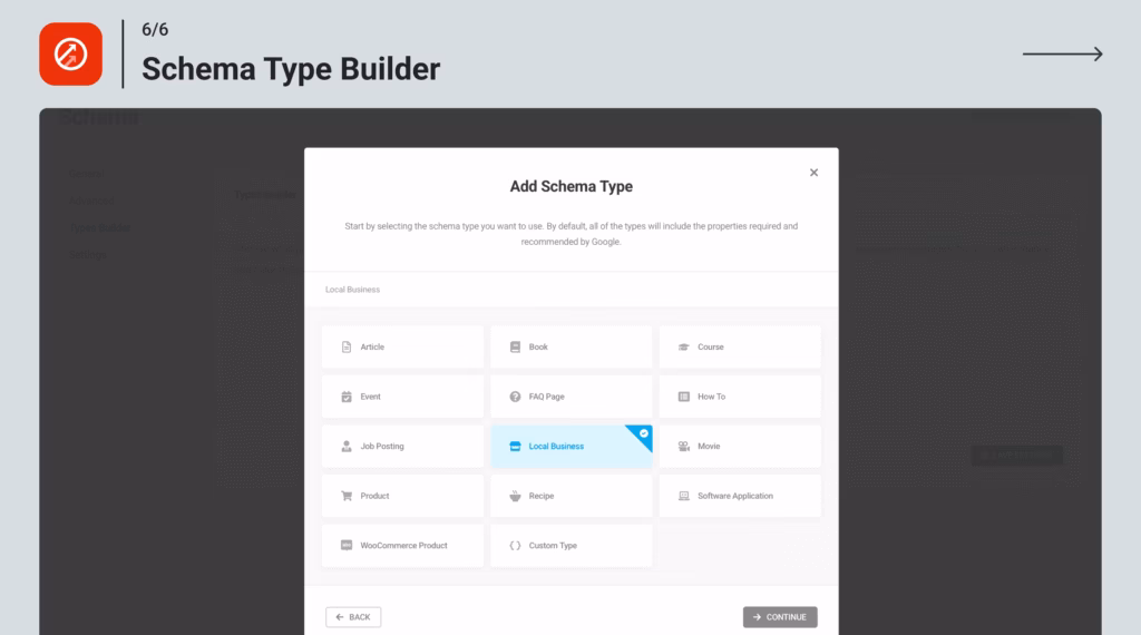 Via WordPress smartcrawl schema builder