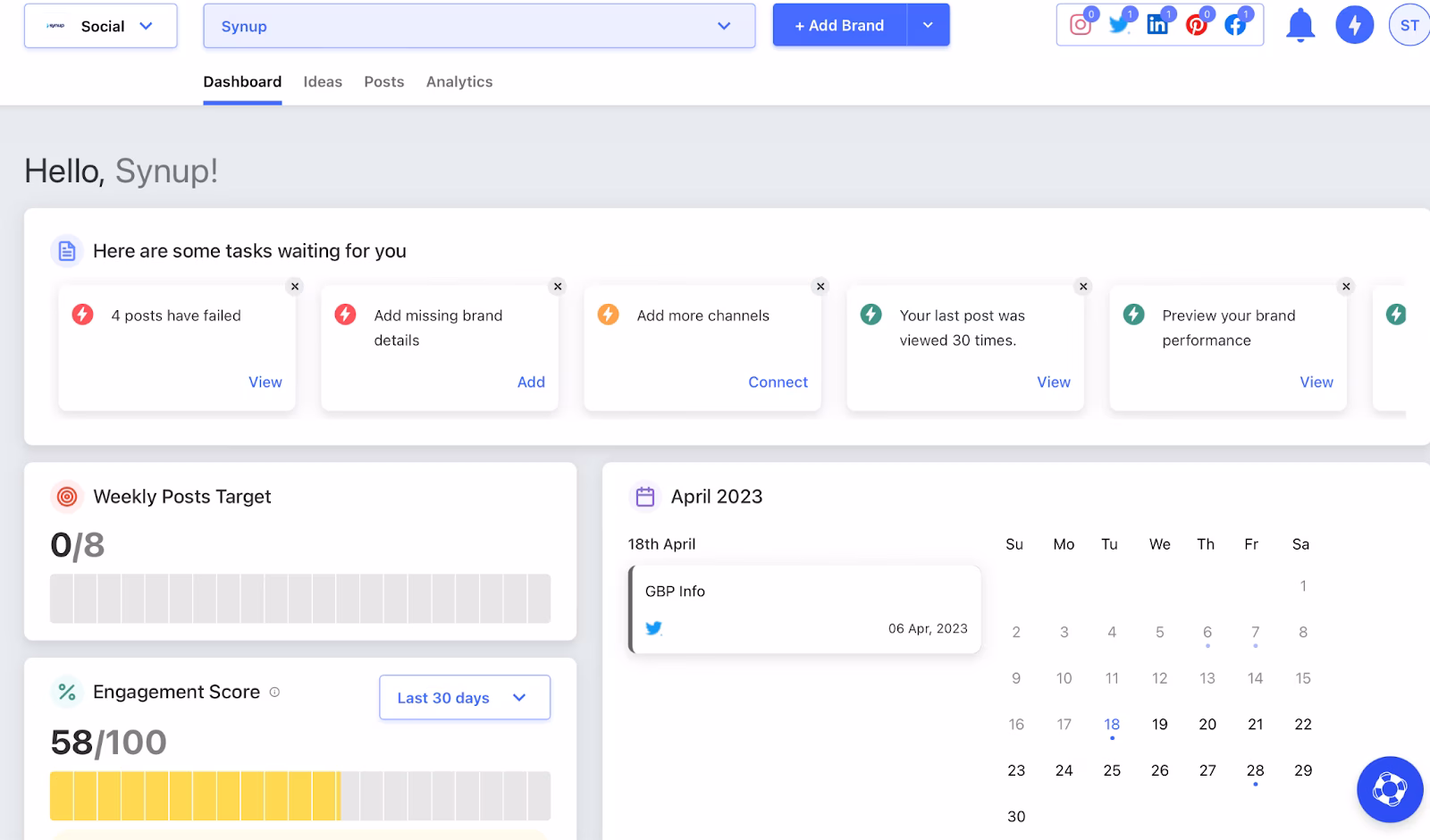 Via Synup synup content dashboard example