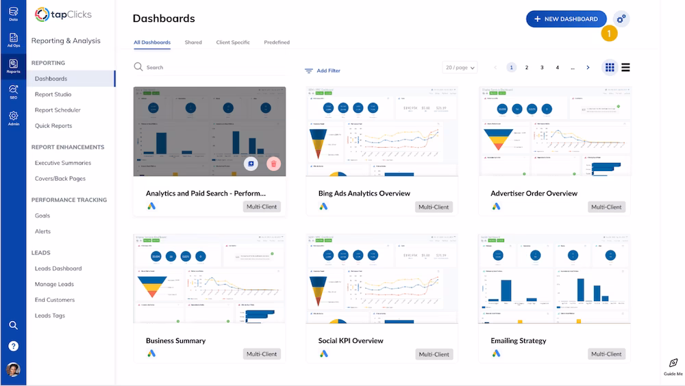 Via TapClicks TapClicks analytics dashboards