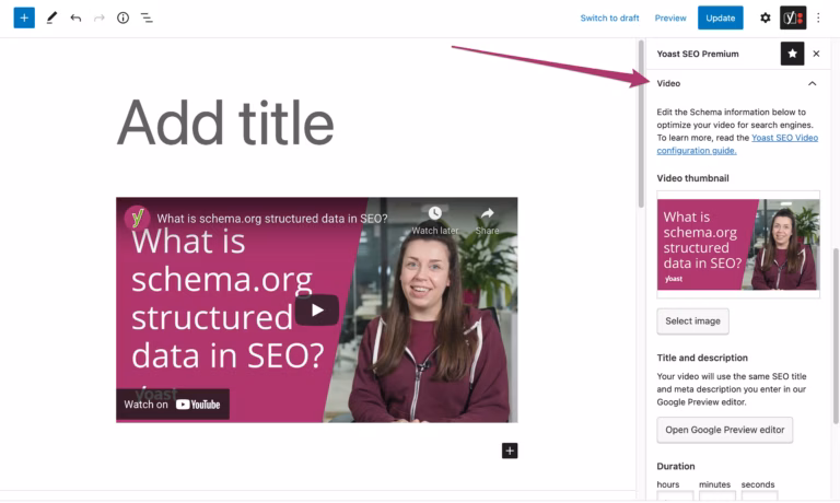 Via Yoast SEO video sidebar yoast seo